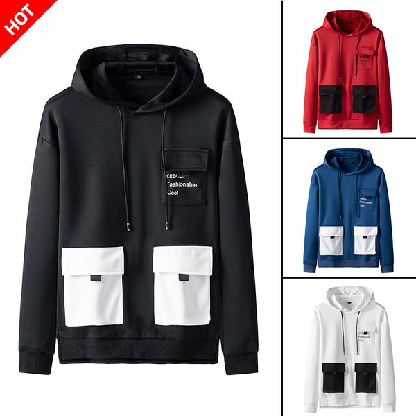 men hoodies two-tone male sweatshirts hip hop pullover casual streetwear with multi-pocket spring autumn hooded jacket, Black
men hoodies two-tone male sweatshirts hip hop pullover casual streetwear with multi-pocket spring autumn hooded jacket, Black