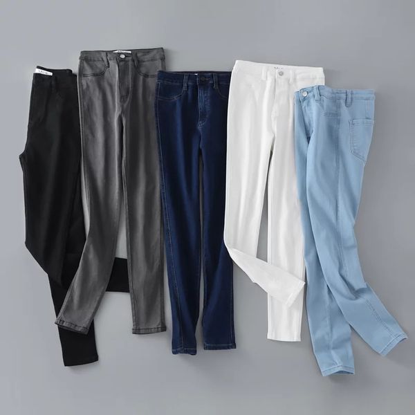 woman summer white high waist stretch tight skinny jeans ankle length jeans femme slim pencil denim pants femme, Blue
woman summer white high waist stretch tight skinny jeans ankle length jeans femme slim pencil denim pants femme, Blue