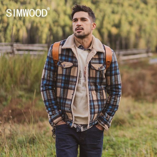 simwood 2019 winter new shearling-trimmed checked wool-blend jacket men fashion warm fleece inner plus size coats si980766 y191119, Black
simwood 2019 winter new shearling-trimmed checked wool-blend jacket men fashion warm fleece inner plus size coats si980766 y191119, Black