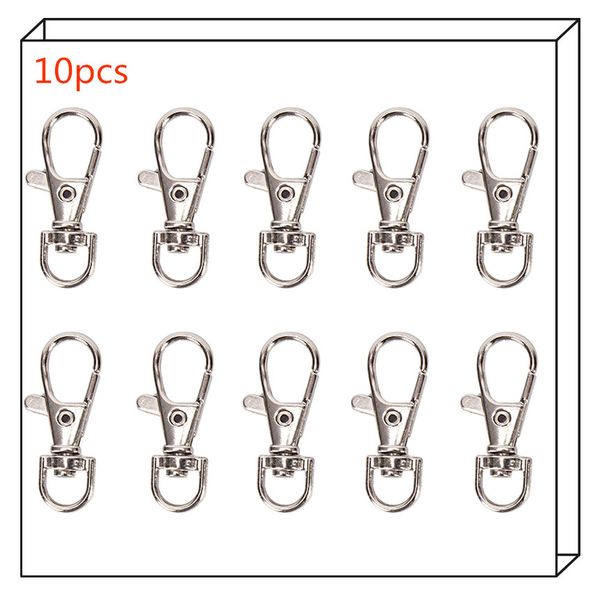 10pcs lobster clasps clip snap hook key chain ring metal swivel trigger pick jewelry finding outdoor lanyard craft bag parts, Silver
10pcs lobster clasps clip snap hook key chain ring metal swivel trigger pick jewelry finding outdoor lanyard craft bag parts, Silver
