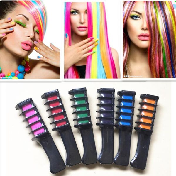 6 colors temporary hair combs chalk dye powder with comb salon hair mascara crayons diy hair care & styling lx7470, Silver 
6 colors temporary hair combs chalk dye powder with comb salon hair mascara crayons diy hair care & styling lx7470, Silver