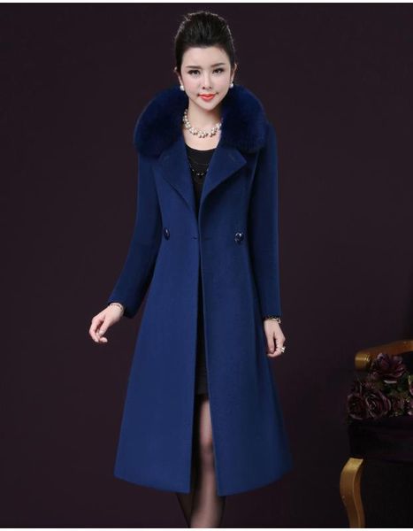 female long woolen coat casaco plus size winter jacket woman coats faux fur collar abrigos mujer invierno 2020 kj429, Black
female long woolen coat casaco plus size winter jacket woman coats faux fur collar abrigos mujer invierno 2020 kj429, Black