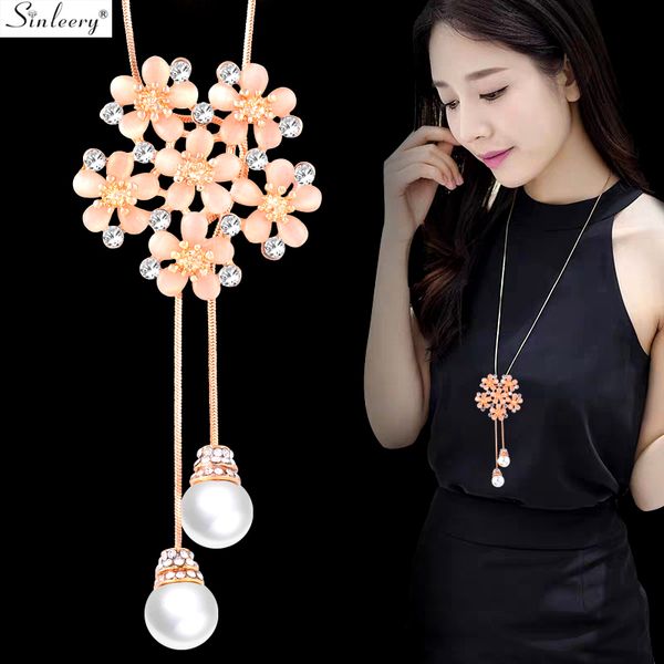 sinleery opal flowers pendant necklace yellow gold silver color chain pearl crystal long necklace for women jewelry my010 ssd
sinleery opal flowers pendant necklace yellow gold silver color chain pearl crystal long necklace for women jewelry my010 ssd
