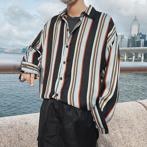 brand new sweatwear hip-hop long sleeve color matching mens shirts 2019 vertical stripe loose leisure time shirts hombre, White;black
brand new sweatwear hip-hop long sleeve color matching mens shirts 2019 vertical stripe loose leisure time shirts hombre, White;black