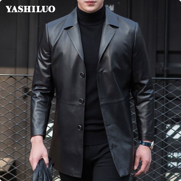 new korean style slim fit mens casual sheepskin genuine leather blazer turn down jackets chaqueta de cuero hombre blouson moto, Black
new korean style slim fit mens casual sheepskin genuine leather blazer turn down jackets chaqueta de cuero hombre blouson moto, Black