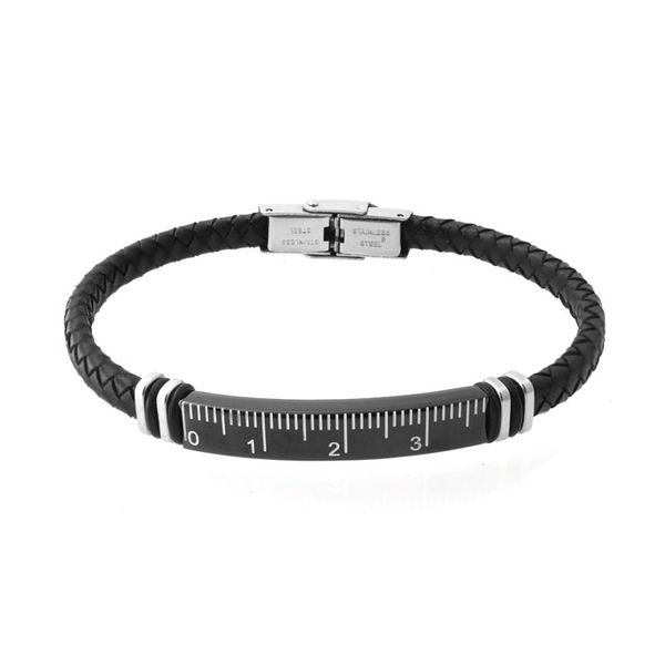 runda fashion 2020 braided leather bracelet men stainless steel ruler bangles jewellery, Black
runda fashion 2020 braided leather bracelet men stainless steel ruler bangles jewellery, Black