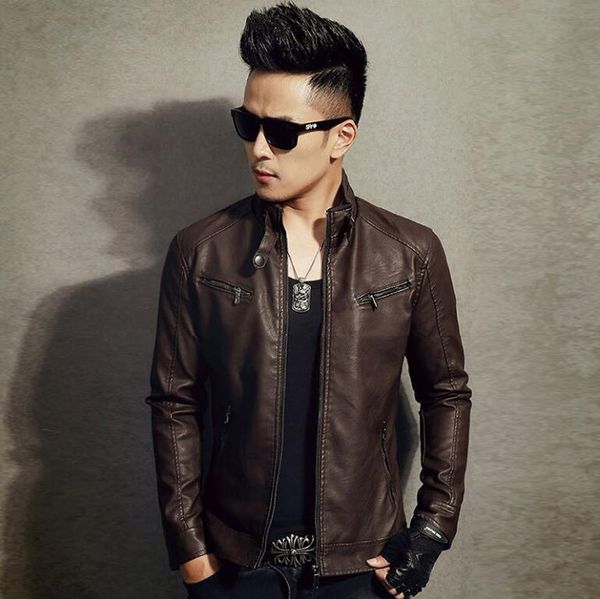 men pu leather jacket zipper 2019 new arrival autumn slim short male moto leather jacket biker teenage boy spring, Black
men pu leather jacket zipper 2019 new arrival autumn slim short male moto leather jacket biker teenage boy spring, Black