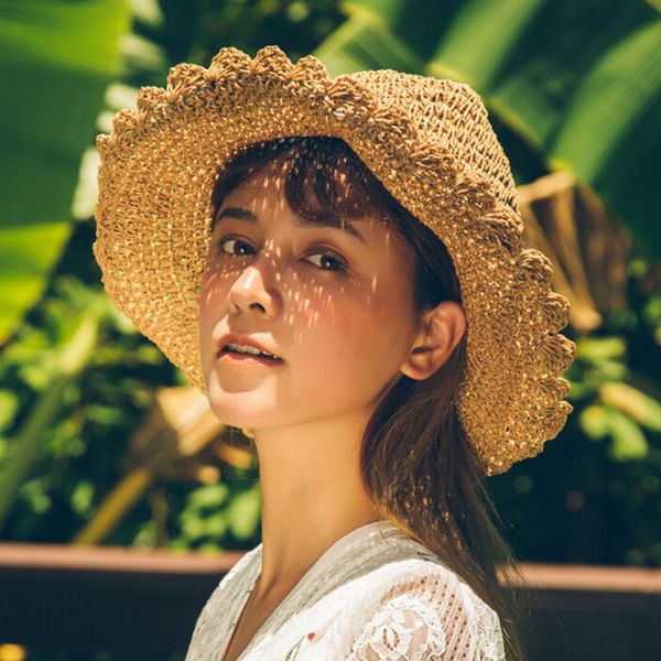 round women's summer hat hand woven wide brim straw hats fashion female sun caps foldable bohemia beach hat jump ropes
round women's summer hat hand woven wide brim straw hats fashion female sun caps foldable bohemia beach hat jump ropes