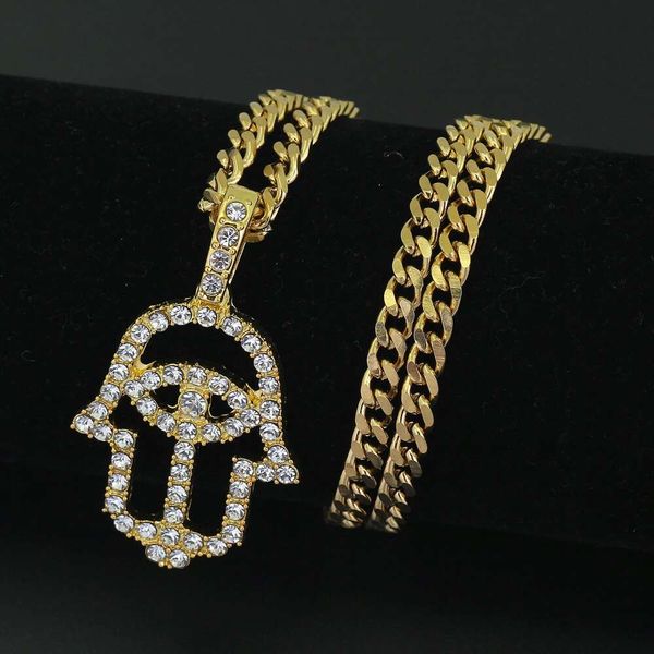 hip hop hand of fatima eye diamonds pendant necklaces for men luxury necklace stainless steel cuban chains crystal fashion jewelry, Silver
hip hop hand of fatima eye diamonds pendant necklaces for men luxury necklace stainless steel cuban chains crystal fashion jewelry, Silver