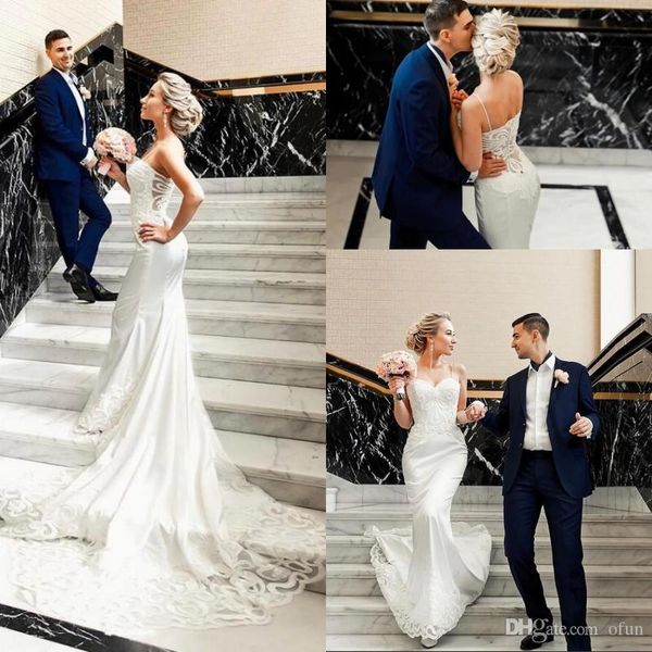 beach lace mermaid wedding dresses spaghetti straps court train backless wedding dress bridal gowns boho vestidos de noiva, White
beach lace mermaid wedding dresses spaghetti straps court train backless wedding dress bridal gowns boho vestidos de noiva, White