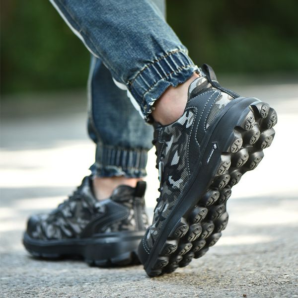 work safety shoes men's breathable waterproof work boots men's steel toe cap protection outdoor sneakers women's shoes, Black
work safety shoes men's breathable waterproof work boots men's steel toe cap protection outdoor sneakers women's shoes, Black