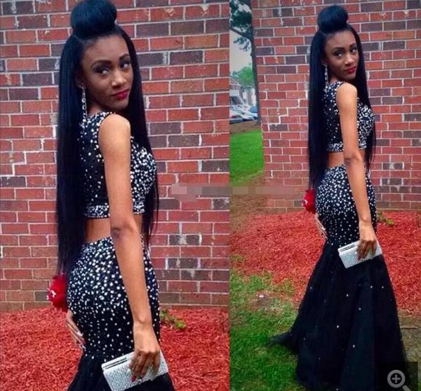 2019 new arrival mermaid two piece heavily beading prom dress sleeveless sparkly long formal sparkly prom gowns ing, Black 
2019 new arrival mermaid two piece heavily beading prom dress sleeveless sparkly long formal sparkly prom gowns ing, Black