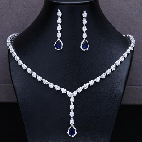 siscathy new bbrilliant crystal zircon drop earrings necklaces bridal jewelry set women wedding dress accessories, Silver
siscathy new bbrilliant crystal zircon drop earrings necklaces bridal jewelry set women wedding dress accessories, Silver