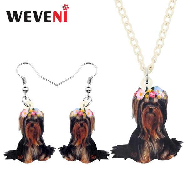 weveni acrylic sweet flower yorkshire pug dog necklace earrings jewelry sets sweet pets girls teens charms party gift accessory, Silver
weveni acrylic sweet flower yorkshire pug dog necklace earrings jewelry sets sweet pets girls teens charms party gift accessory, Silver