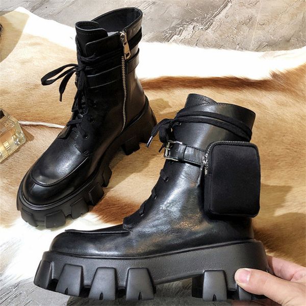 platform boots women leather shoes woman round toe zapatos de mujer pattern flat platform women shoes bag decor boots, Black
platform boots women leather shoes woman round toe zapatos de mujer pattern flat platform women shoes bag decor boots, Black