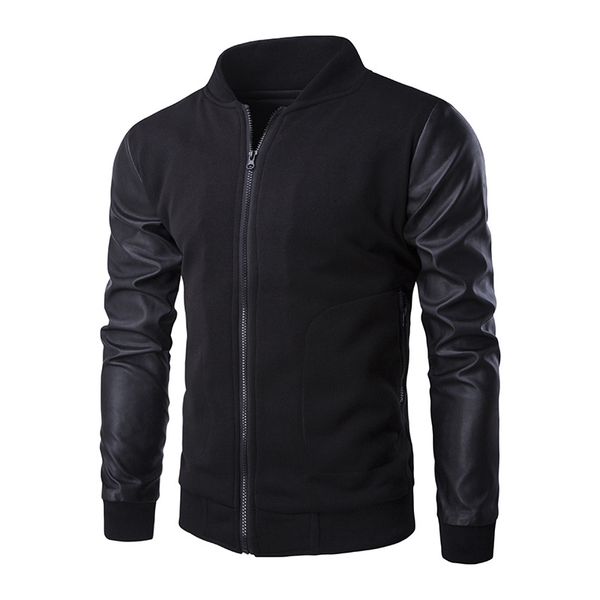 men fashion design coat new white baseball jacket & black pu leather sleeve mens slim zipper bomber autumn winter jacket brand homme, Black;brown
men fashion design coat new white baseball jacket & black pu leather sleeve mens slim zipper bomber autumn winter jacket brand homme, Black;brown