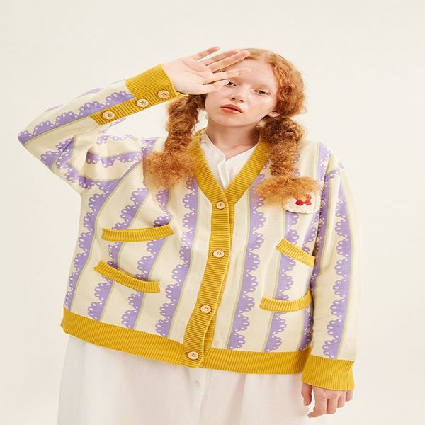 new 2019 design women winter thick knit cardigan coat purple yellow spell color lace v neck long sleeve femme sweater jumper, White;black
new 2019 design women winter thick knit cardigan coat purple yellow spell color lace v neck long sleeve femme sweater jumper, White;black