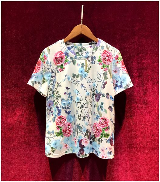 european and american women's clothing 2020 summer new style vintage print handmade rose 3d print beaded short sleeve t-shirt, White
european and american women's clothing 2020 summer new style vintage print handmade rose 3d print beaded short sleeve t-shirt, White