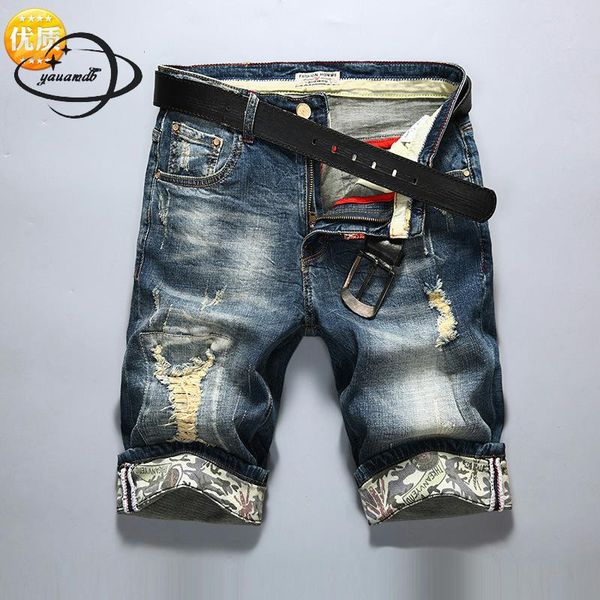 mens jeans summer male trousers clothing zipper straight knee length hole print casual shorts man clothes h57, Blue
mens jeans summer male trousers clothing zipper straight knee length hole print casual shorts man clothes h57, Blue
