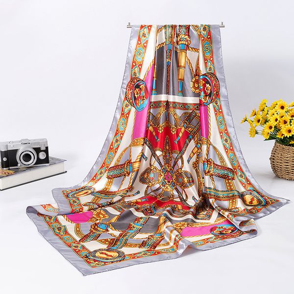 bohemian style print women large square satin scarf mixed neck head scarf set 90*90cm, Blue;gray
bohemian style print women large square satin scarf mixed neck head scarf set 90*90cm, Blue;gray