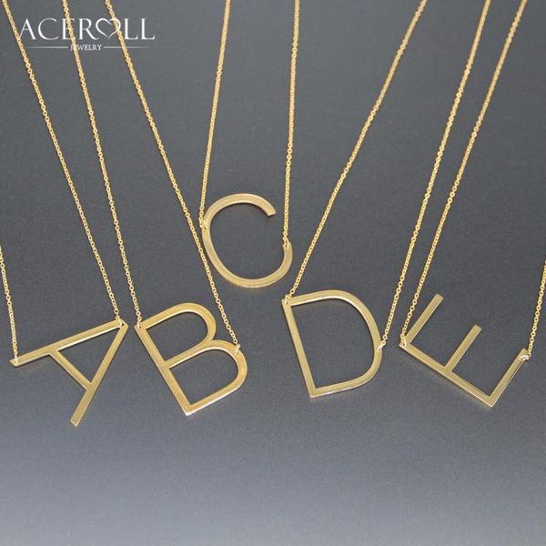 aceroll initial letter necklace - stainless steel fashion large sideways alphabet name pendant necklace, Silver
aceroll initial letter necklace - stainless steel fashion large sideways alphabet name pendant necklace, Silver
