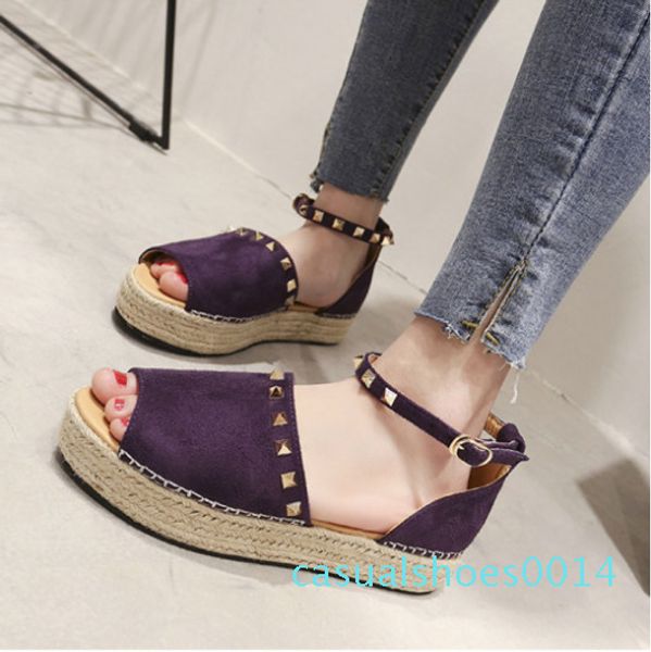 2019 large size sandals women's flat shoes summer summer women flat c14, Black