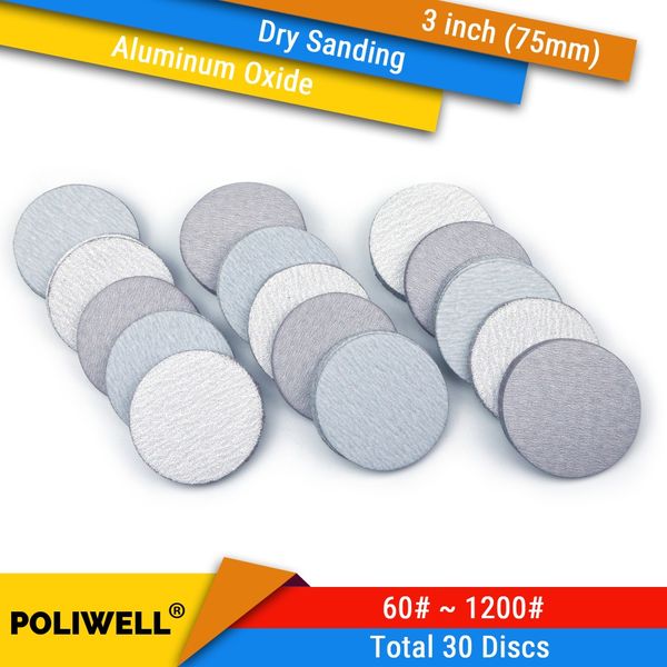 30pcs 3 inch(75mm) aluminum oxide hook&loop white dry sanding discs for woodturning rotary power tools polishing accessories
30pcs 3 inch(75mm) aluminum oxide hook&loop white dry sanding discs for woodturning rotary power tools polishing accessories