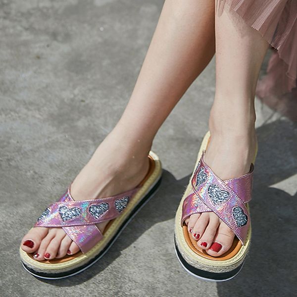 brand women's summer slippers 2019 genuine leather ladies wedges heels shoes woman casual soft slippers female, Black
brand women's summer slippers 2019 genuine leather ladies wedges heels shoes woman casual soft slippers female, Black