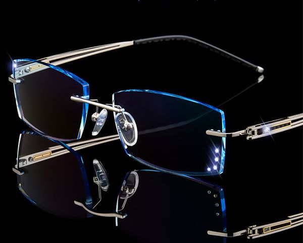 eyesilove men myopia progressive glasses rimless diamond cutting finished myopia glasses ultra-light gradient color blue, Black
eyesilove men myopia progressive glasses rimless diamond cutting finished myopia glasses ultra-light gradient color blue, Black