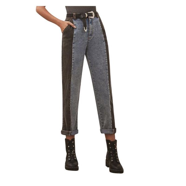 women's jeans personality leisure slim-fit stitching denim zipper trousers loose pants fashionable, Blue
women's jeans personality leisure slim-fit stitching denim zipper trousers loose pants fashionable, Blue