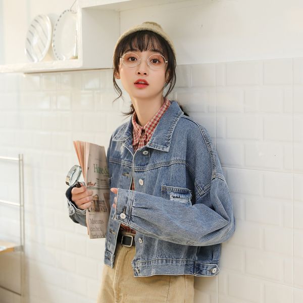 blue turn-down collar distressed loose jeans jackets for women fashionable women casual jean coats female outwear denim feminine, Black;brown
blue turn-down collar distressed loose jeans jackets for women fashionable women casual jean coats female outwear denim feminine, Black;brown