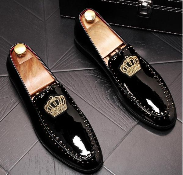 men's trendy pointed embroidery glitter crown flats oxfords shoes homecoming dress shoes italy style man wedding promshoes 37-44, Black
men's trendy pointed embroidery glitter crown flats oxfords shoes homecoming dress shoes italy style man wedding promshoes 37-44, Black