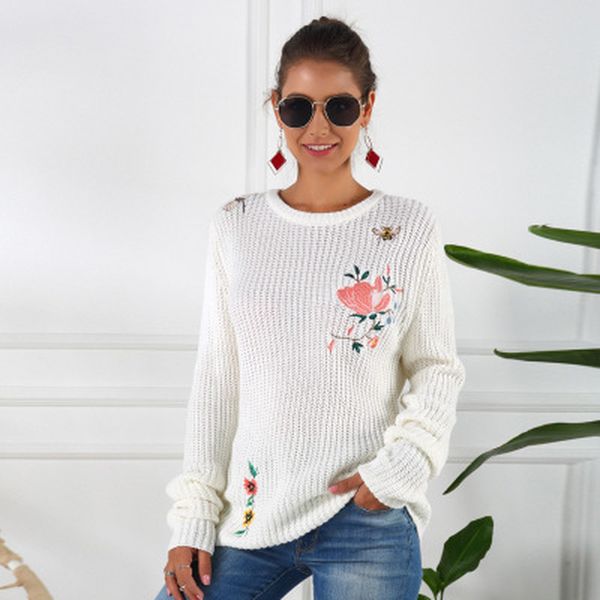 autumn winter fashion animal embroidery knitted sweater women slim cute pullover ladies kawaii sweaters long sleeve warm, White;black
autumn winter fashion animal embroidery knitted sweater women slim cute pullover ladies kawaii sweaters long sleeve warm, White;black