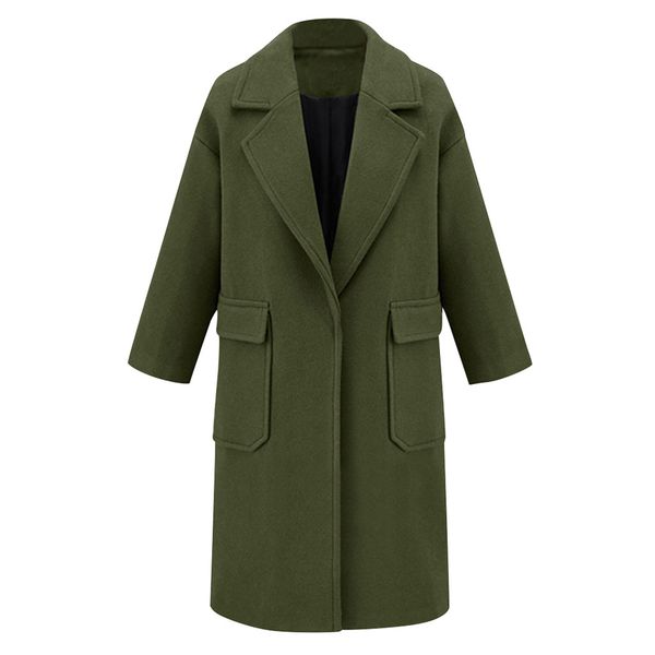 winter women coat casual lapel collar button woolen female coat fashion warm pocket solid plus size 3xl long outwear overcoat, Black
winter women coat casual lapel collar button woolen female coat fashion warm pocket solid plus size 3xl long outwear overcoat, Black