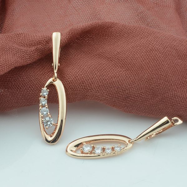 fj women oval round four link crystal 585 rose gold color drop dangle earrings, Silver
fj women oval round four link crystal 585 rose gold color drop dangle earrings, Silver