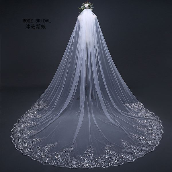 3 meter cathedral wedding veils long lace edge bridal veil with metal comb c19041101, Slivery;golden
3 meter cathedral wedding veils long lace edge bridal veil with metal comb c19041101, Slivery;golden