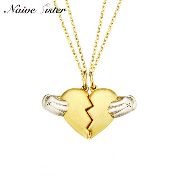 2pcs/set couple heart necklaces women men real 925 sterling silver jewelry gold color long heartbreak gift for lover girlfriend
2pcs/set couple heart necklaces women men real 925 sterling silver jewelry gold color long heartbreak gift for lover girlfriend