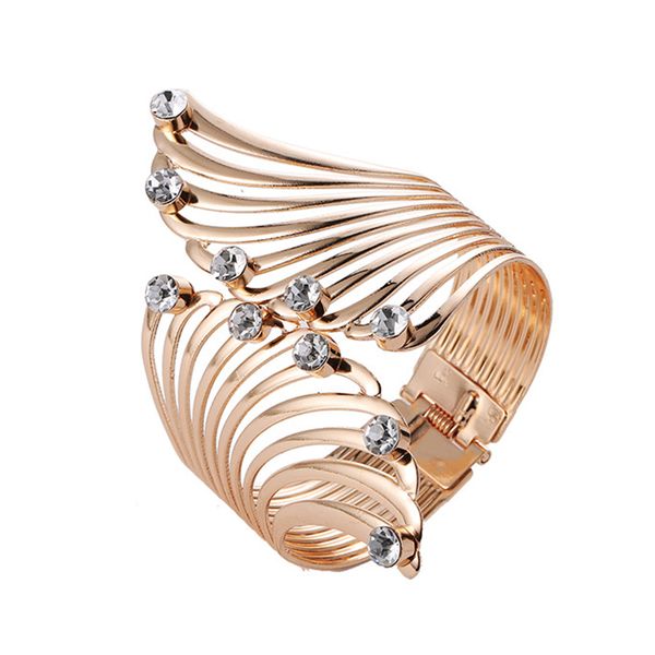 trendy women feather design rhinestone bracelet crystal girl adjustable gold bangles lady gift jewelry, Black
trendy women feather design rhinestone bracelet crystal girl adjustable gold bangles lady gift jewelry, Black