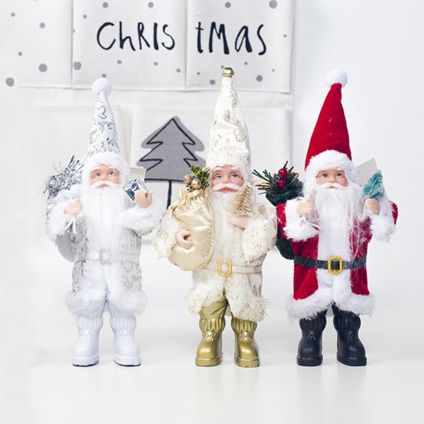 

1pc standing santa claus doll figurine collection christmas ornament holiday gift table decoration christmas doll new year