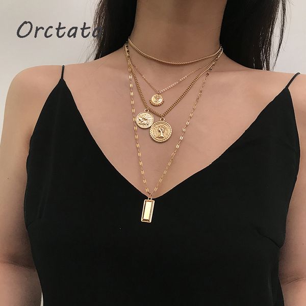 multilayer long pendants necklace for women vintage girls carved coin gold chain statement necklaces fashion jewelry for female, Silver
multilayer long pendants necklace for women vintage girls carved coin gold chain statement necklaces fashion jewelry for female, Silver