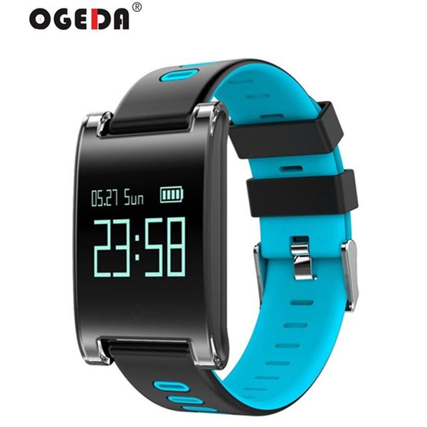 

ogeda watch men 2019 smart women bracelet bluetooth blood pressure heart rate monitor fitness call reminder activity tracker, Slivery;brown
