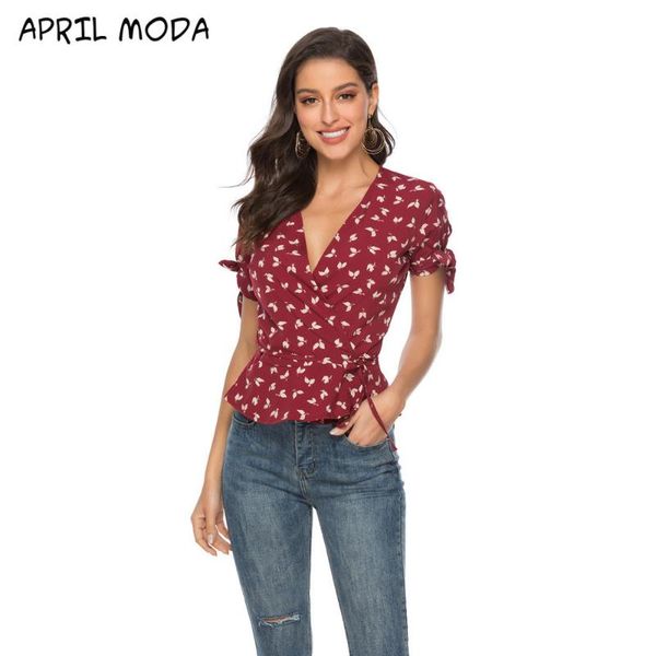 women's blouses & shirts chiffon printed v-neck short-sleeve shirt strappy 2021 spring summer fashion rest printing bow, White
women's blouses & shirts chiffon printed v-neck short-sleeve shirt strappy 2021 spring summer fashion rest printing bow, White