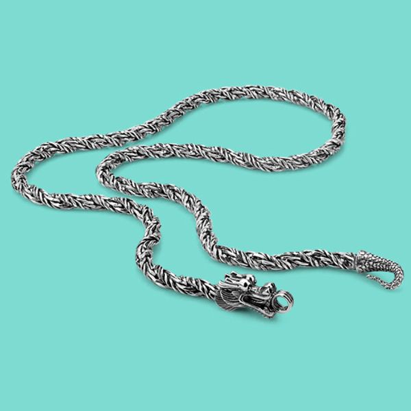 men's thai silver necklaces vintage dragon design chains necklaces young man popular jewelry solid silver chain 5mm56cm
men's thai silver necklaces vintage dragon design chains necklaces young man popular jewelry solid silver chain 5mm56cm