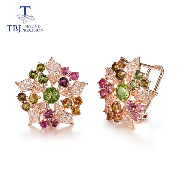 tbj,natural multicolor tourmaline gemstone flower earrings 925 sterling silver fine jewelry for women wedding party nice gift cj191203, Golden
tbj,natural multicolor tourmaline gemstone flower earrings 925 sterling silver fine jewelry for women wedding party nice gift cj191203, Golden