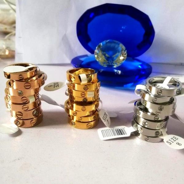 titanium steel love ring gold silver rose gold wedding band rings for women luxury zirconia engagement rings men wholesales jewelry
titanium steel love ring gold silver rose gold wedding band rings for women luxury zirconia engagement rings men wholesales jewelry