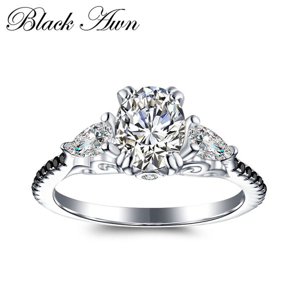 black awn 2019 100% 925 sterling silver fine jewelry trendy engagement bague wedding rings for women c338, Golden;silver
black awn 2019 100% 925 sterling silver fine jewelry trendy engagement bague wedding rings for women c338, Golden;silver