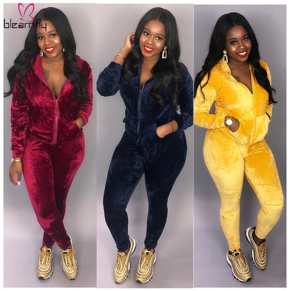autumn winter women velvet tracksuit hooded zipper + pant suits two piece set elegant outfits 3 color casual sportswear 2019, White
autumn winter women velvet tracksuit hooded zipper + pant suits two piece set elegant outfits 3 color casual sportswear 2019, White
