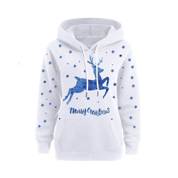 women printed christmas plus size pullover long sleeve hooded sweatshirt blouse pocket autumn women clothes, Black
women printed christmas plus size pullover long sleeve hooded sweatshirt blouse pocket autumn women clothes, Black