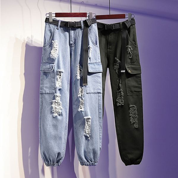plus size hole denim harem pants women 2020 spring autumn korean cargo-pants high waist beam feet jean ninetrousers s-5xl z293, Black;white
plus size hole denim harem pants women 2020 spring autumn korean cargo-pants high waist beam feet jean ninetrousers s-5xl z293, Black;white