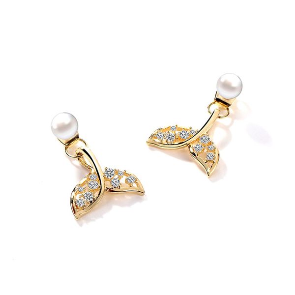 mermaid tail rear mounted drop earrings 925 sterling silver needle with pearl special romantic jewelry for women charming acc, Golden;silver
mermaid tail rear mounted drop earrings 925 sterling silver needle with pearl special romantic jewelry for women charming acc, Golden;silver